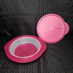TUPPERWARE FLAT OUT COLLAPSABLE BOWL + LID 4 CUP CAPACITY 950 ml
